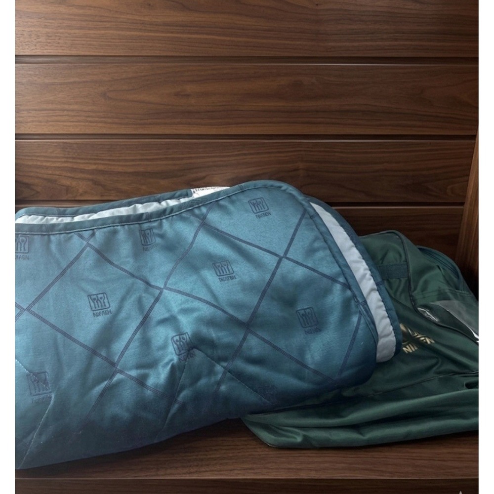 Nikken KenkoTherm Travel Pad Blue Quilted Far-Infrared Technology 71x36 with Bag